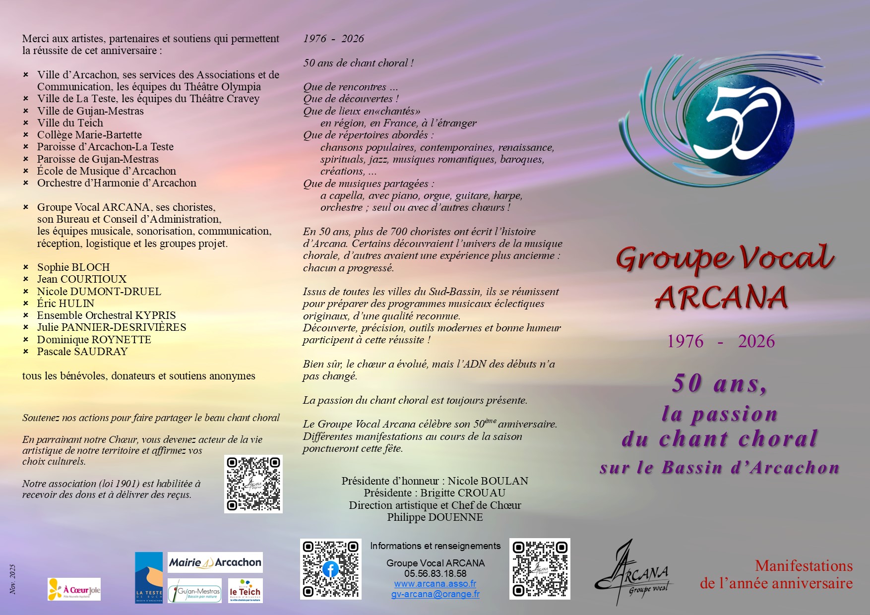 Manifesttaions des 50 ans d'Arcana